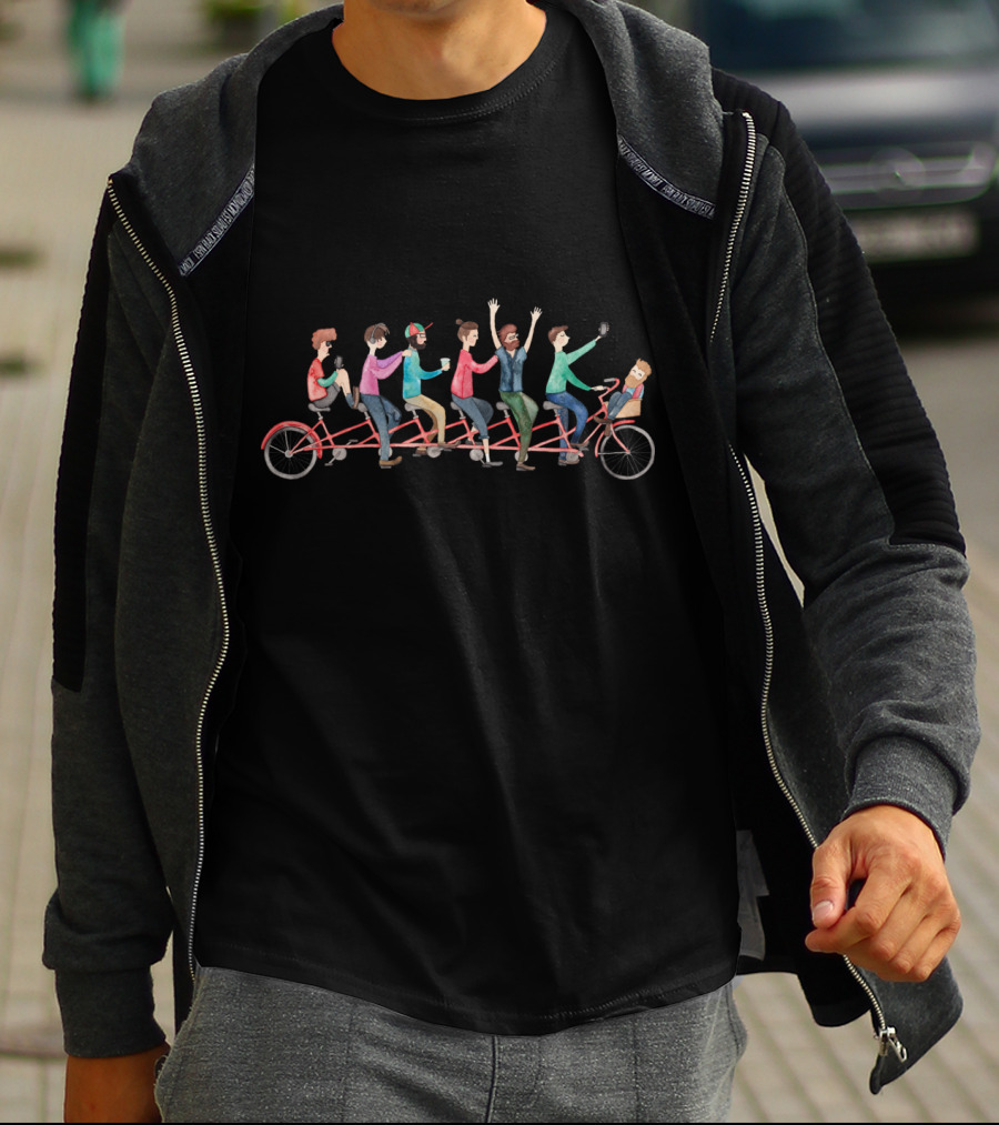 Bike Ride Friends On Tandem Bicycle Adventure T-Shirt