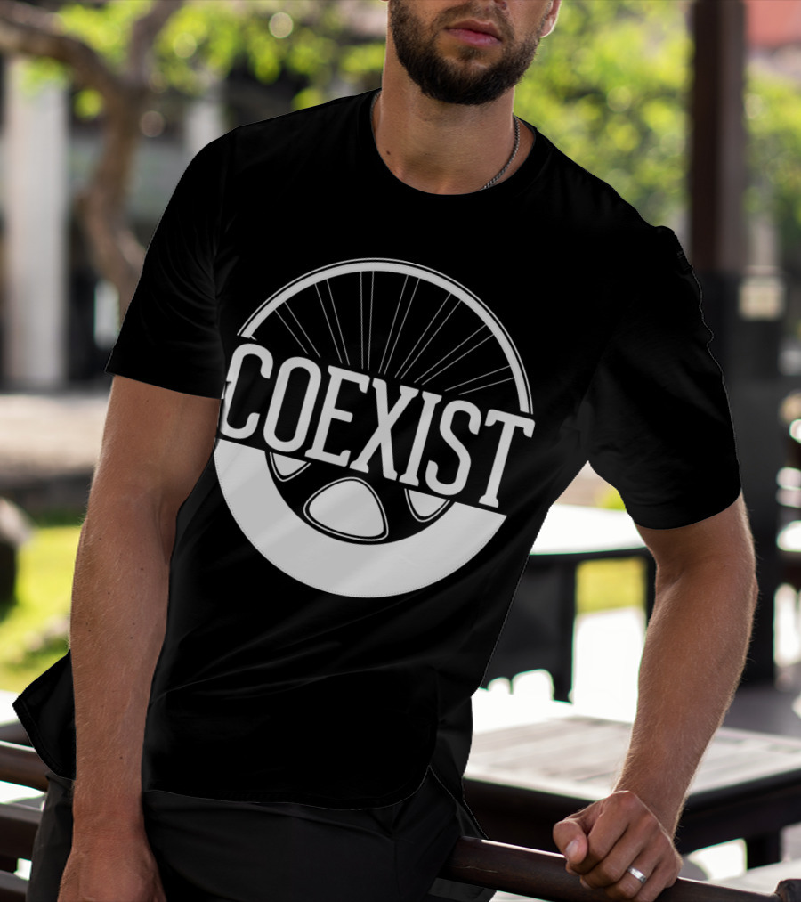 Coexist Bicycle Wheel Emblem T-Shirt