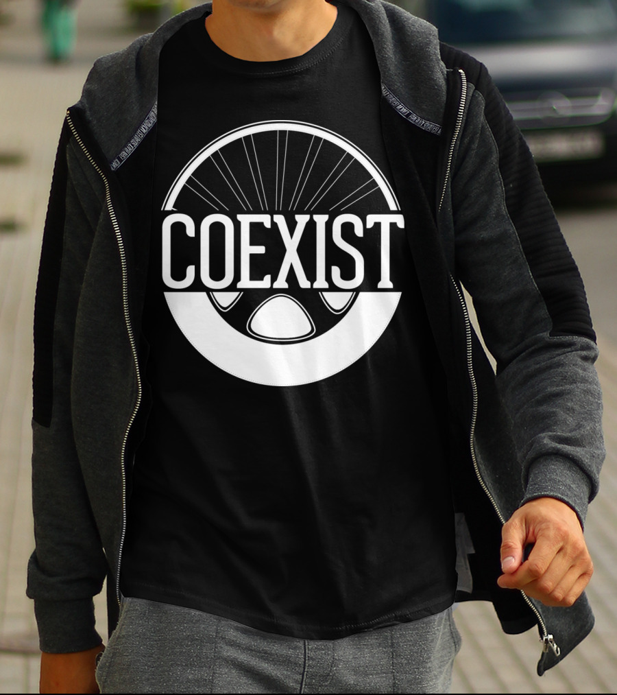 Coexist Bicycle Wheel Emblem T-Shirt