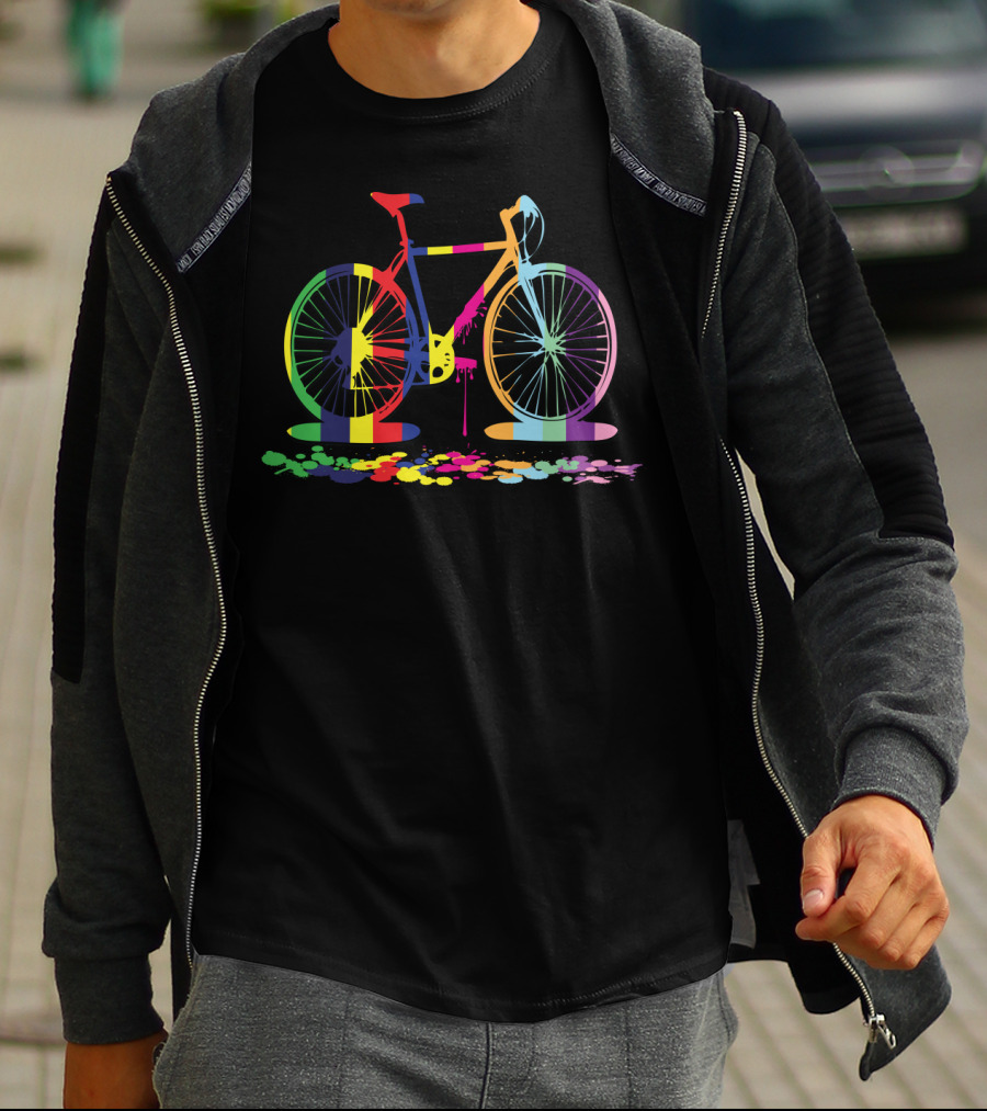 Colorful Bicycle Paint Splash T-Shirt