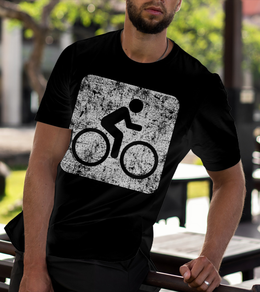 Cycling Sign Grunge Style Iconic Bicycle T-Shirt