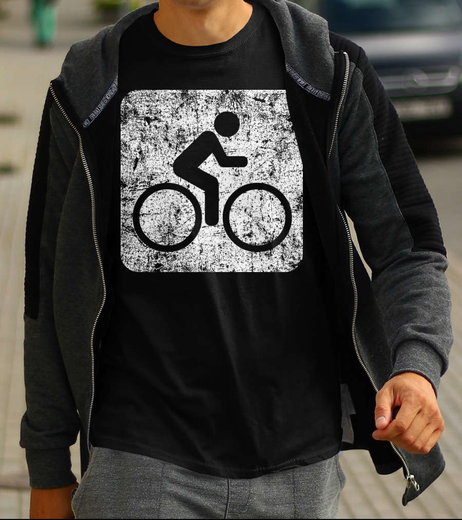 Cycling Sign Grunge Style Iconic Bicycle T-Shirt
