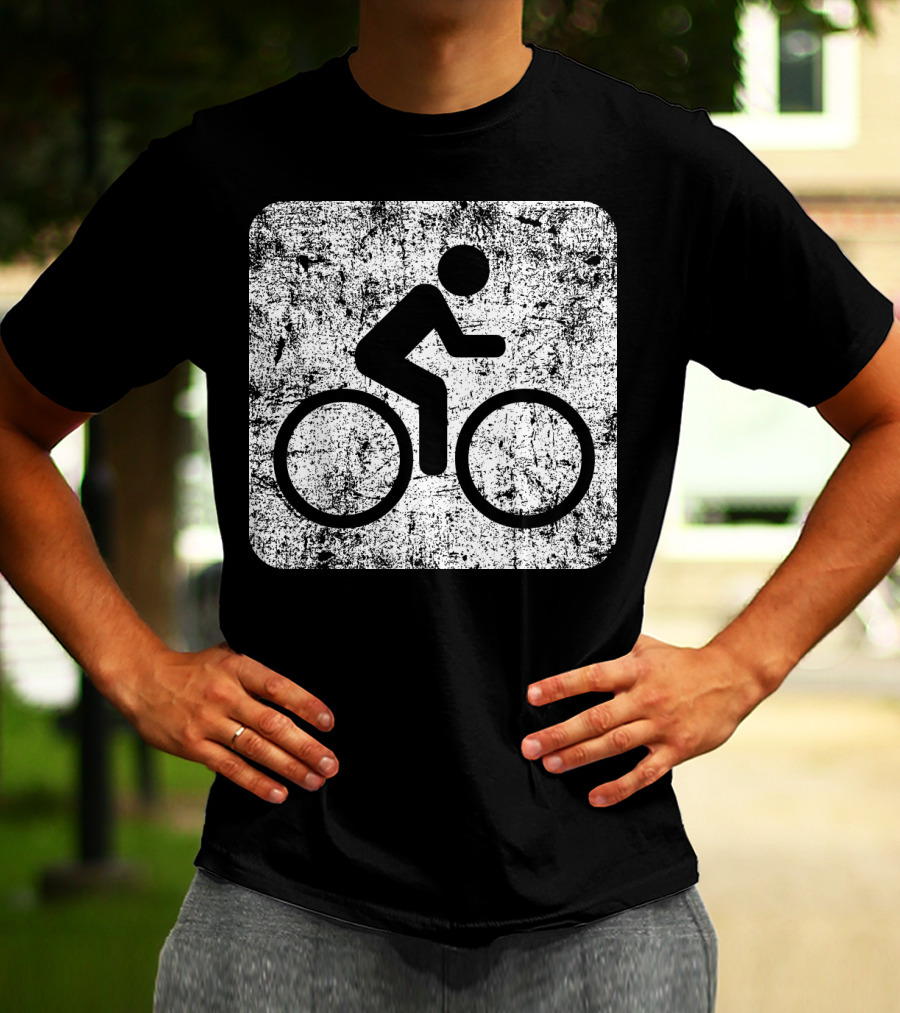Cycling Sign Grunge Style Iconic Bicycle T-Shirt