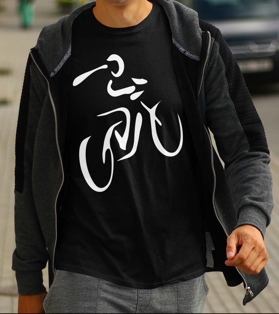 CyclingBikingSpinning Workout Abstract Cyclist T-Shirt