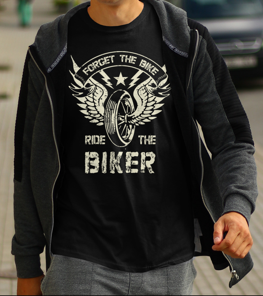 Forget The Bike Ride The Biker Winged Wheel Star T-Shirt