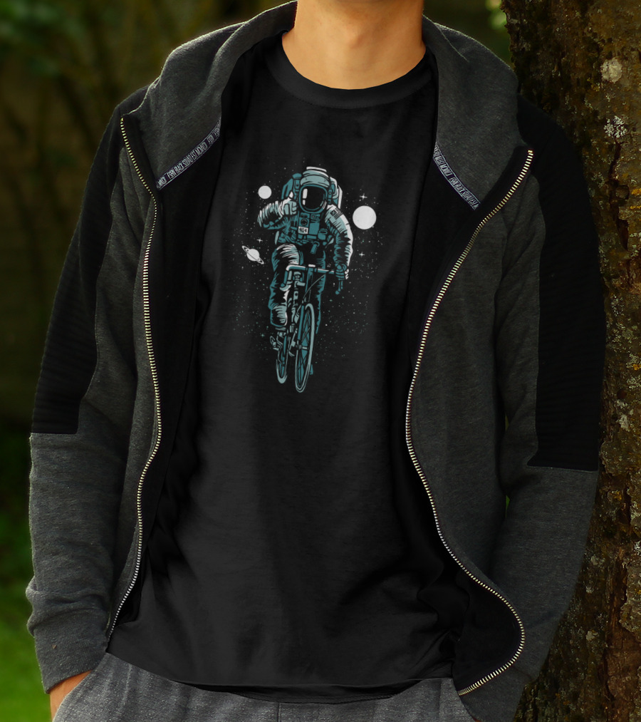 Galaxy Cruise Astronaut Biking Through Space T-Shirt