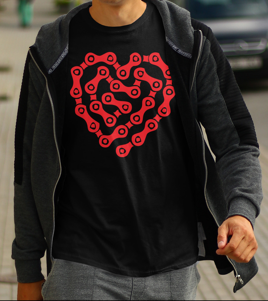 Hertzblut Heart-Shaped Red Bicycle Chain T-Shirt