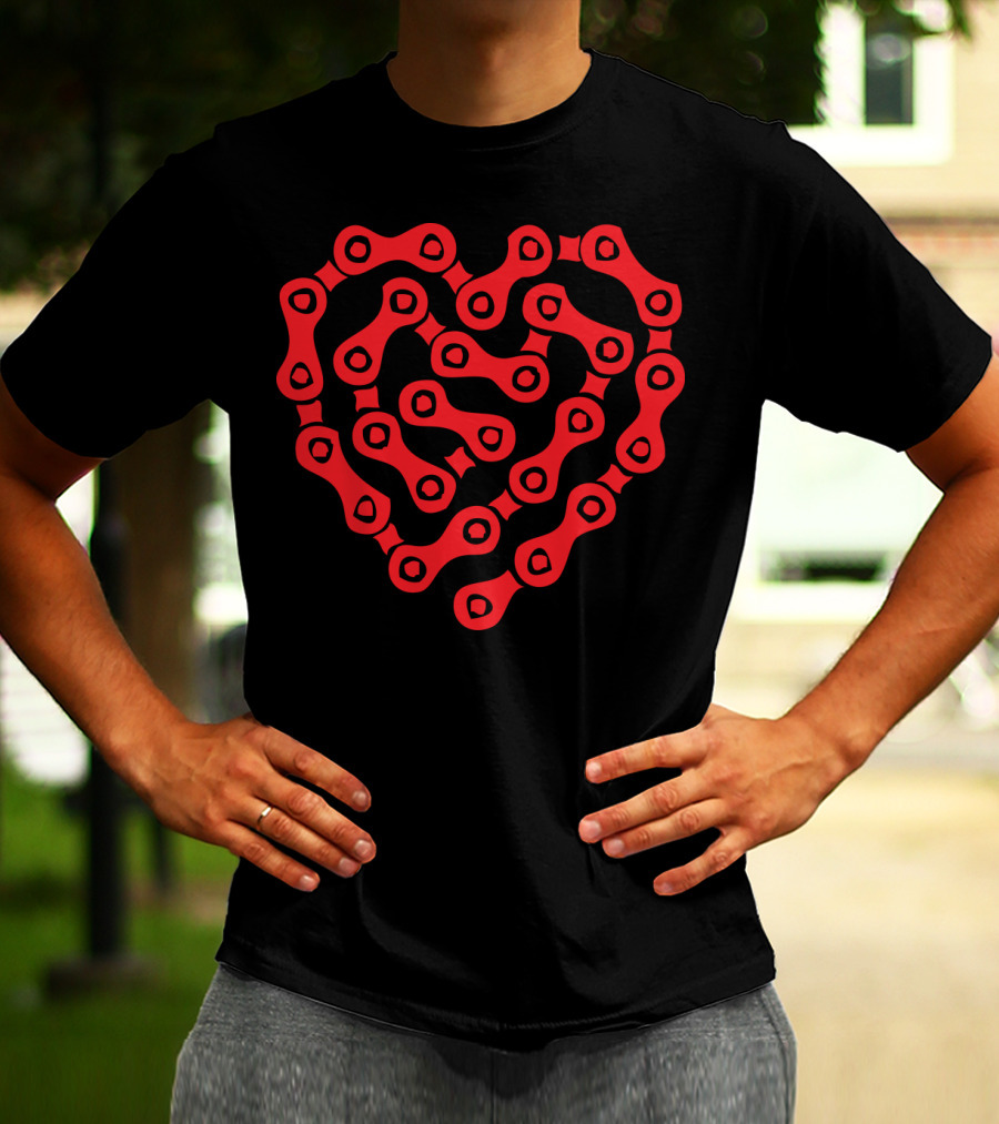 Hertzblut Heart-Shaped Red Bicycle Chain T-Shirt