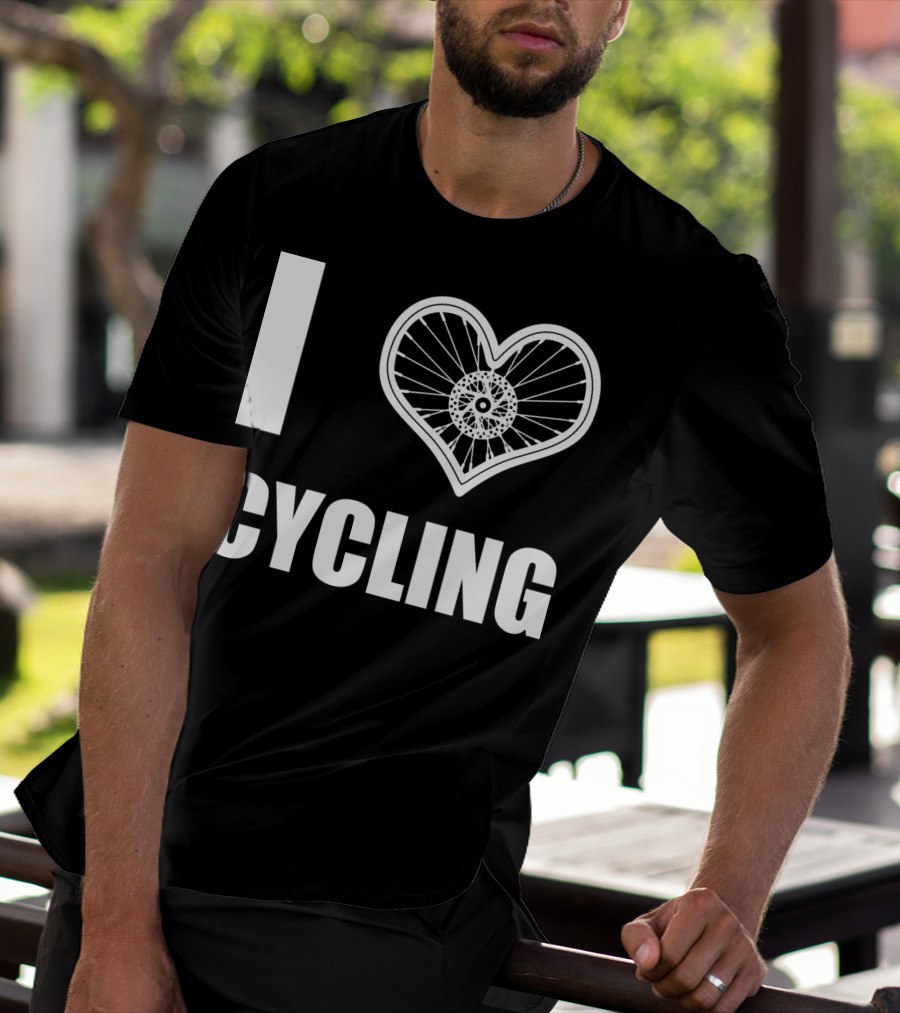 I Love Cycling Bicycle Wheel Heart T-Shirt