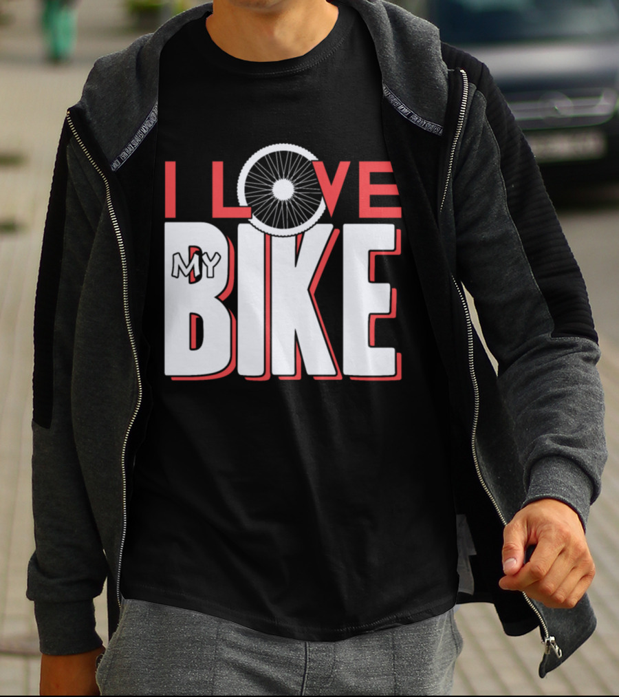 I Love My Bike Bicycle Wheel T-Shirt