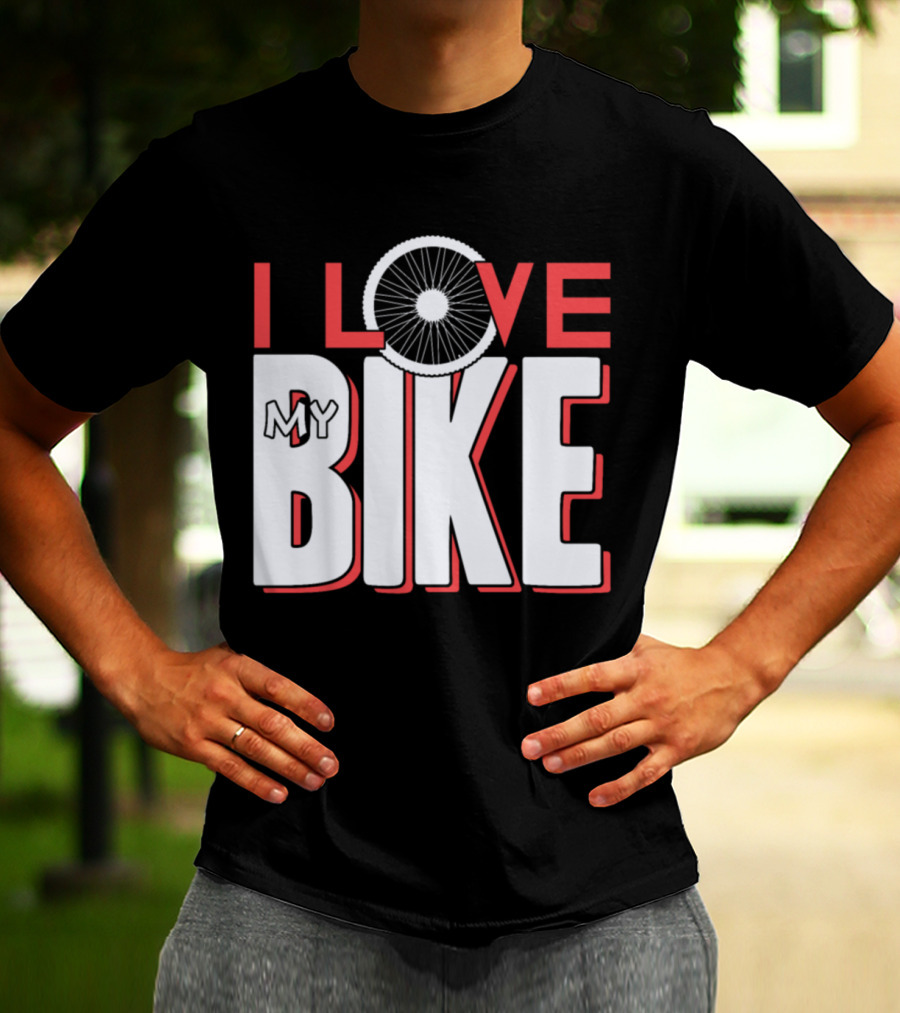 I Love My Bike Bicycle Wheel T-Shirt