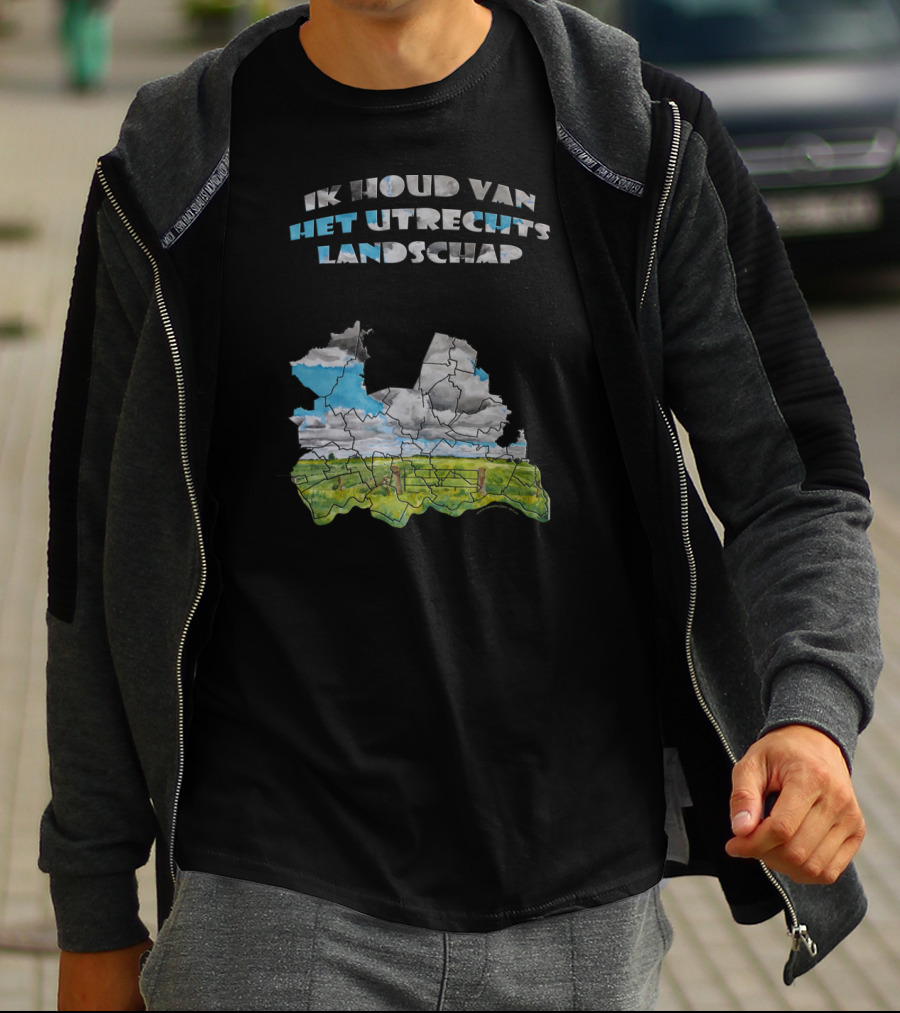 Ik Houd Van Het Utrechts Landschap Aquarel Kaart Kunstwerk T-Shirt