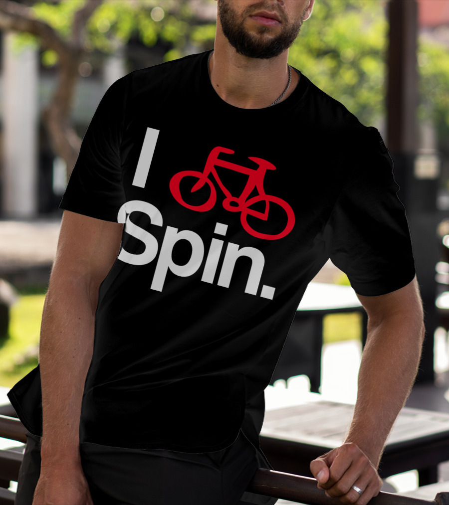 I Spin Bike Cycling Biking Workout With Red Bicycle T-Shirt