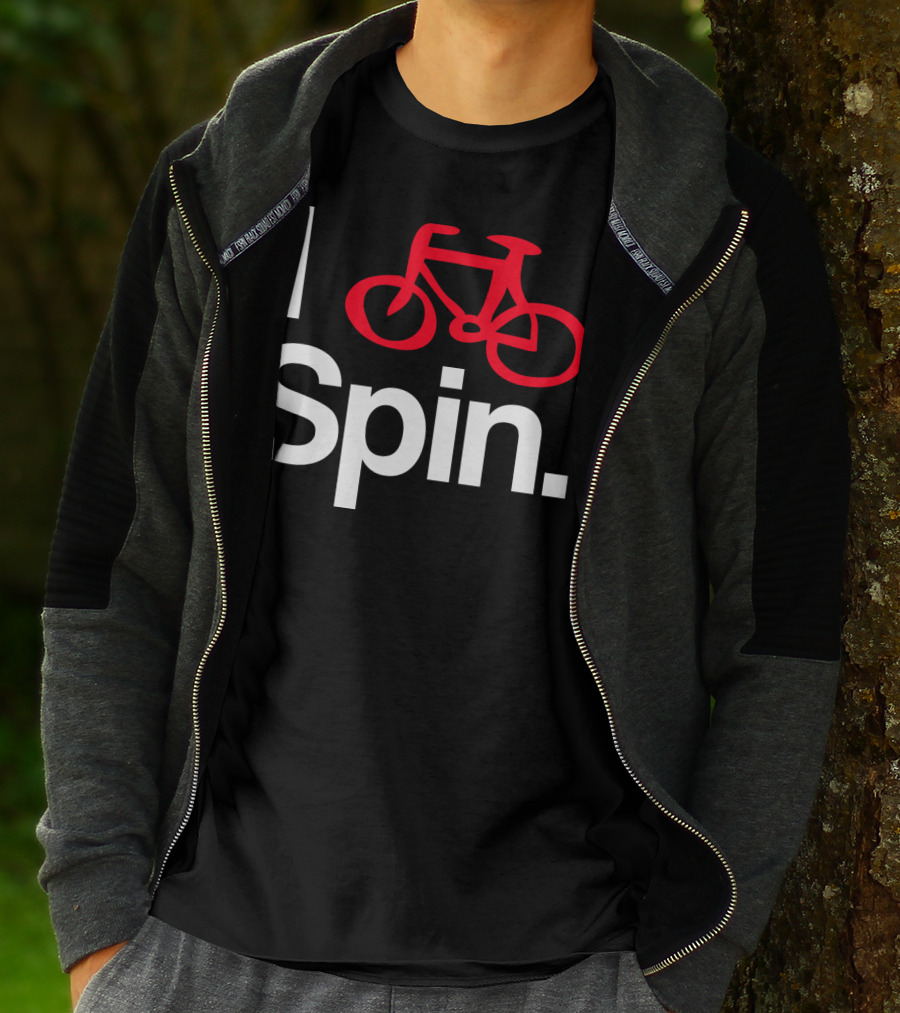 I Spin Bike Cycling Biking Workout With Red Bicycle T-Shirt