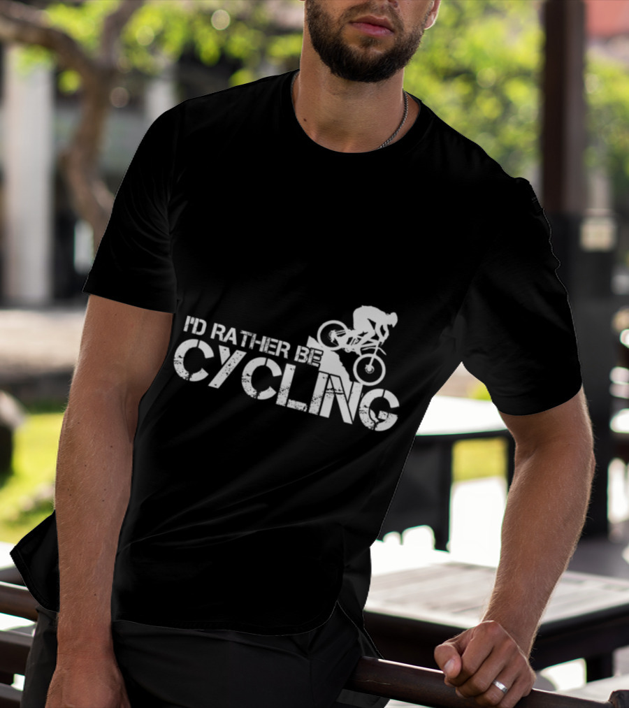 I'd Rather Be Cycling Stairs Downhill MTB Adventure T-Shirt