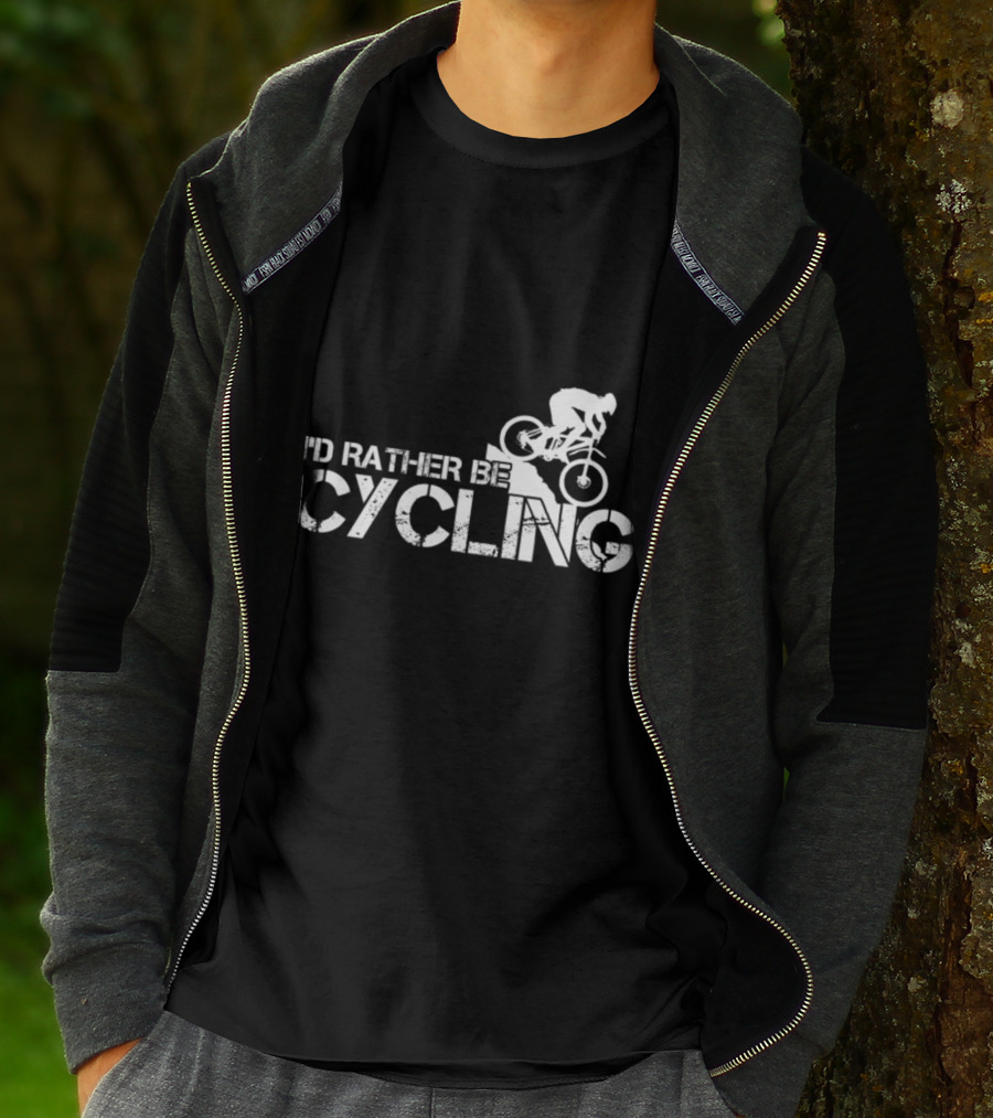 I'd Rather Be Cycling Stairs Downhill MTB Adventure T-Shirt