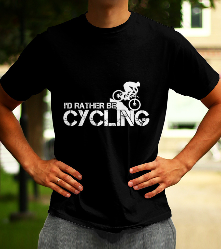 I'd Rather Be Cycling Stairs Downhill MTB Adventure T-Shirt
