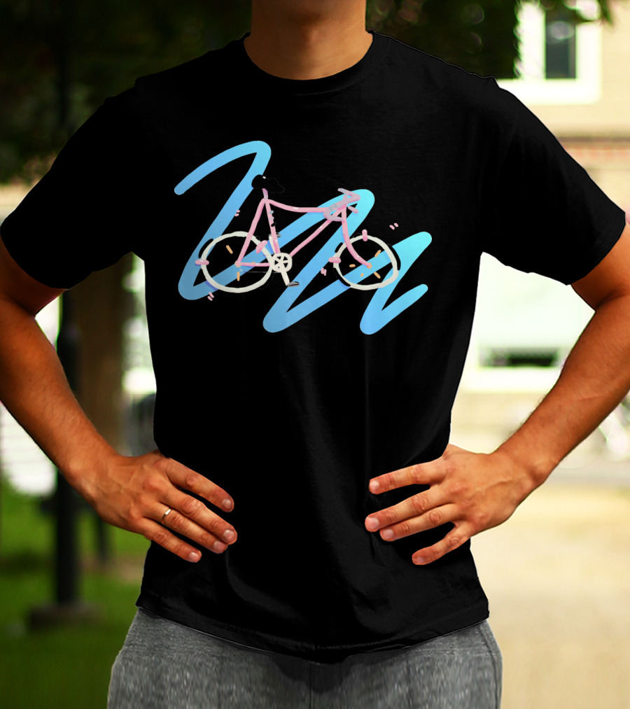 It's A Bike Pastel Bicycle With Abstract Blue Swirls T-Shirt