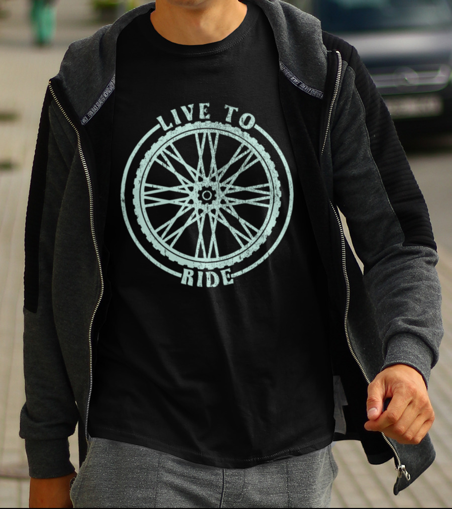 Live To Ride Bicycle Wheel Adventure T-Shirt
