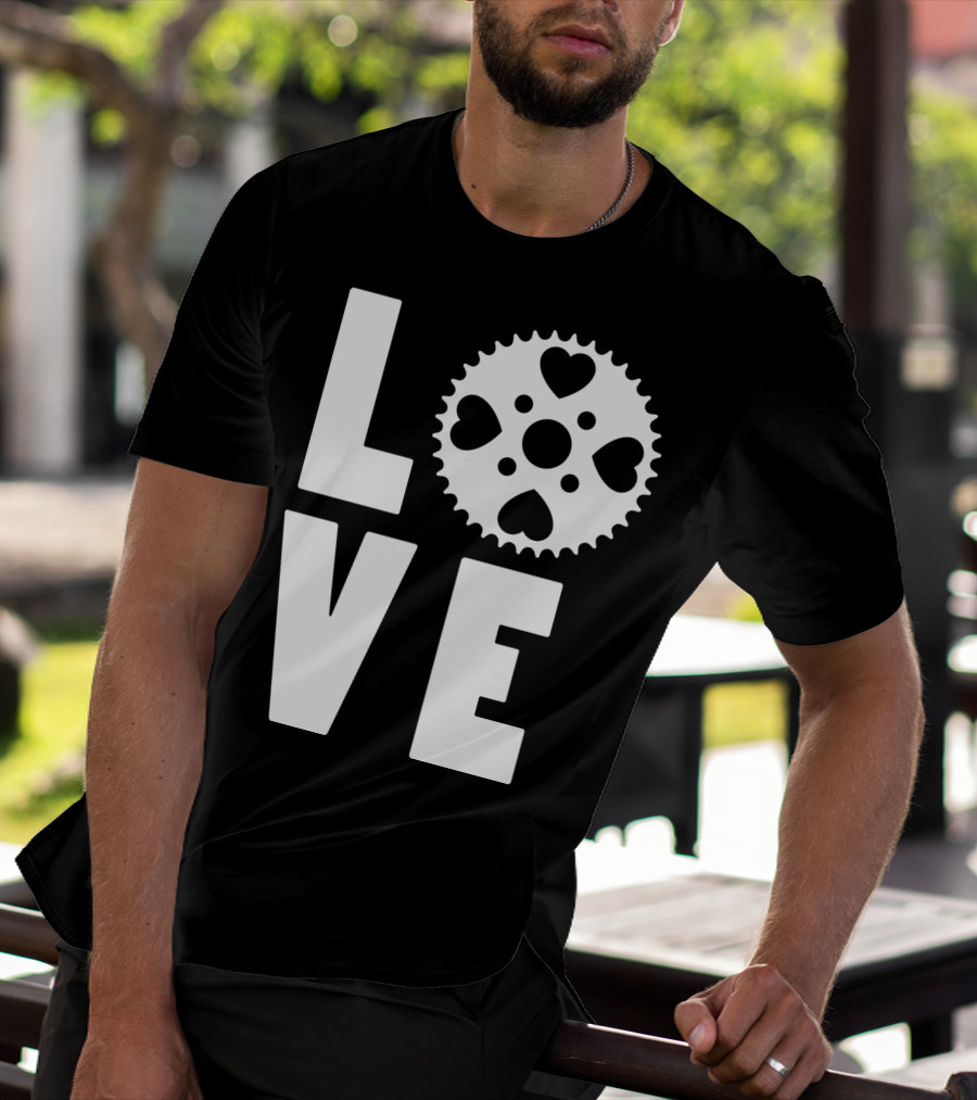 Love Cycling Gear Heart Sprocket T-Shirt