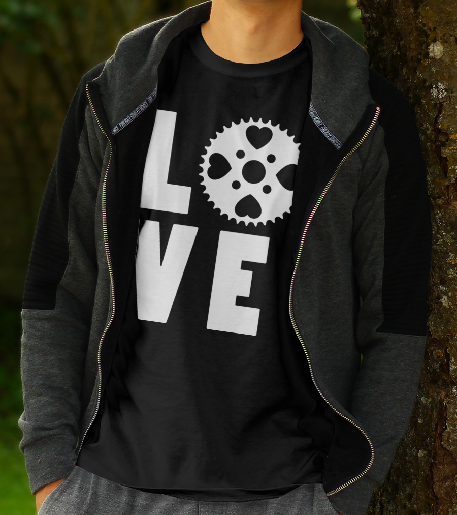 Love Cycling Gear Heart Sprocket T-Shirt