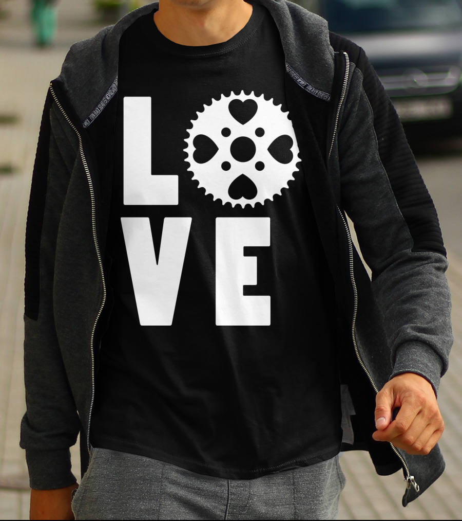 Love Cycling Gear Heart Sprocket T-Shirt