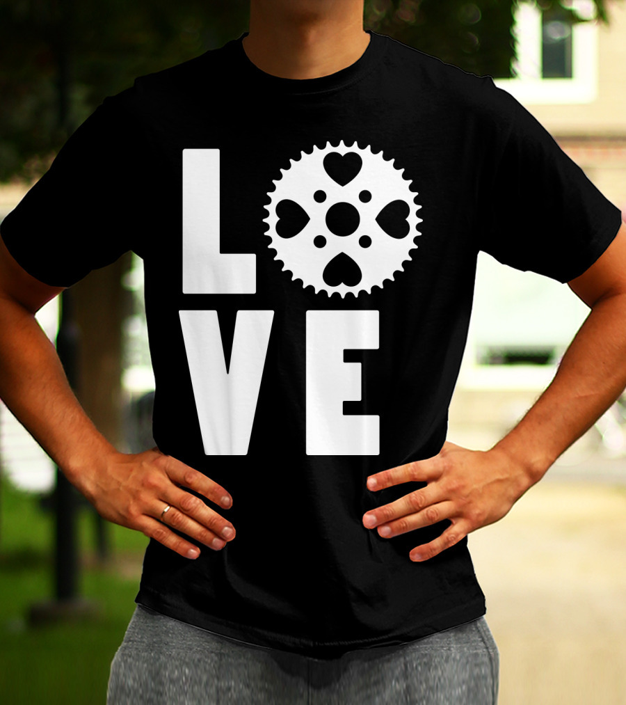 Love Cycling Gear Heart Sprocket T-Shirt