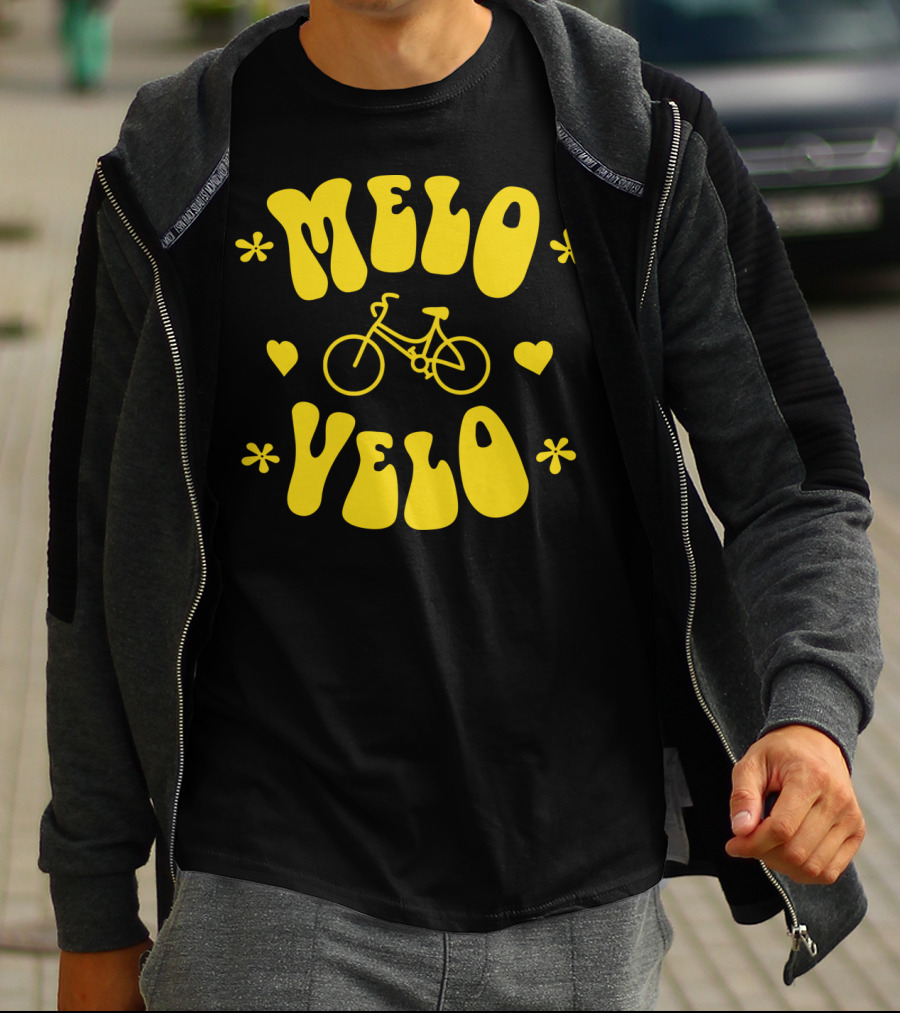 Melo Velo Bicycle Heart Flowers T-Shirt