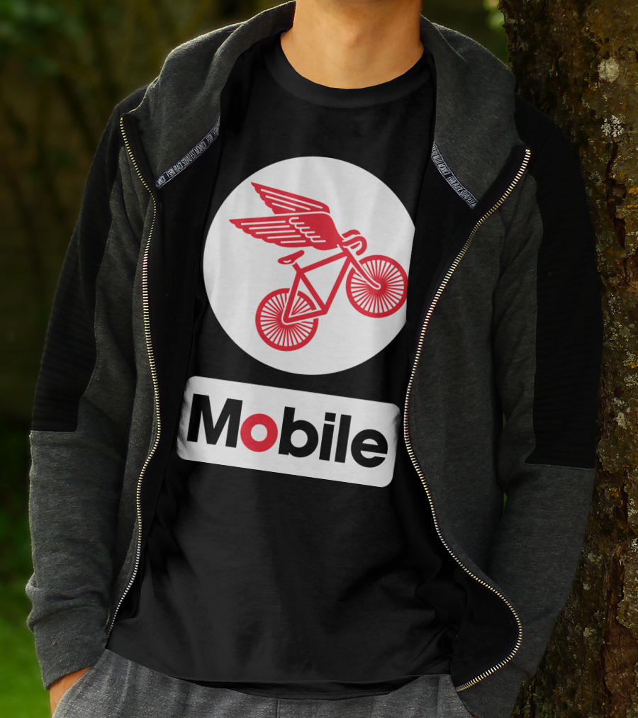 Mobile Pegasus Bicycle Wings T-Shirt