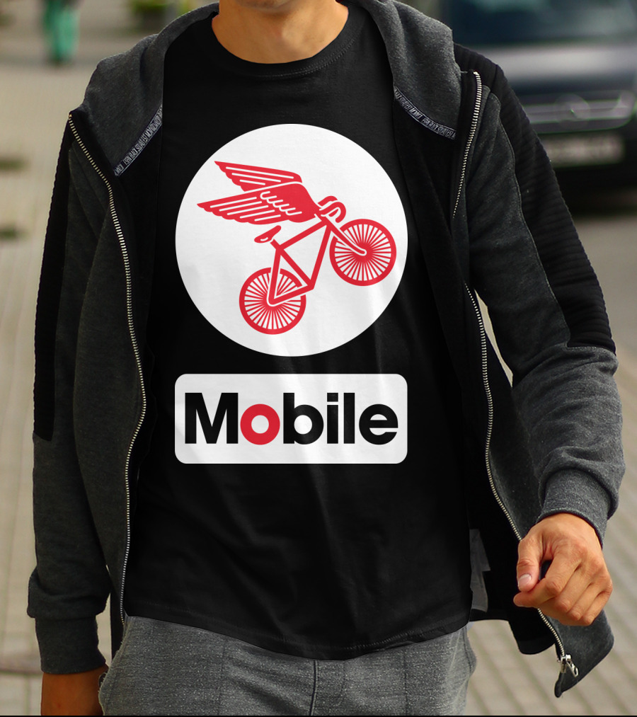 Mobile Pegasus Bicycle Wings T-Shirt