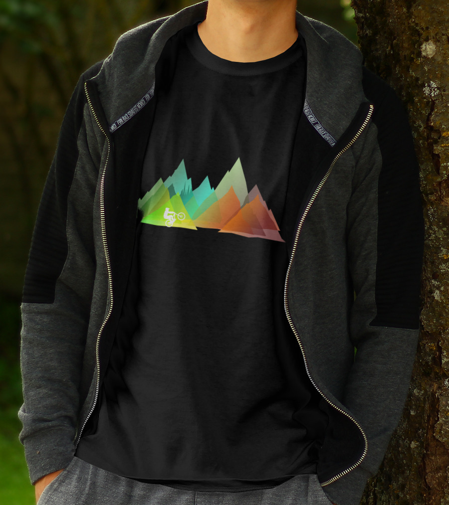 MTB Colors Mountain Biking Multicolor Peaks T-Shirt