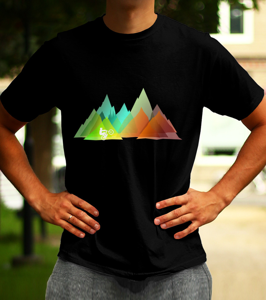 MTB Colors Mountain Biking Multicolor Peaks T-Shirt