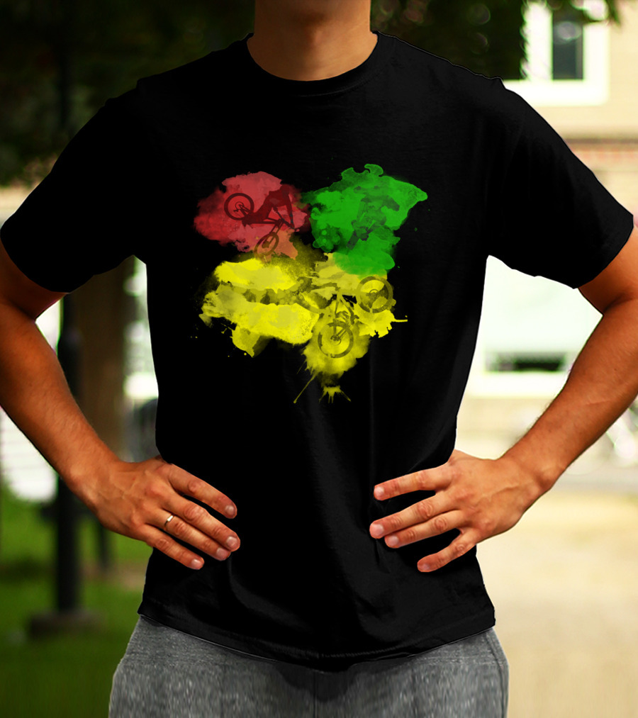 MTB Rasta Red Green Yellow Mountain Biking T-Shirt