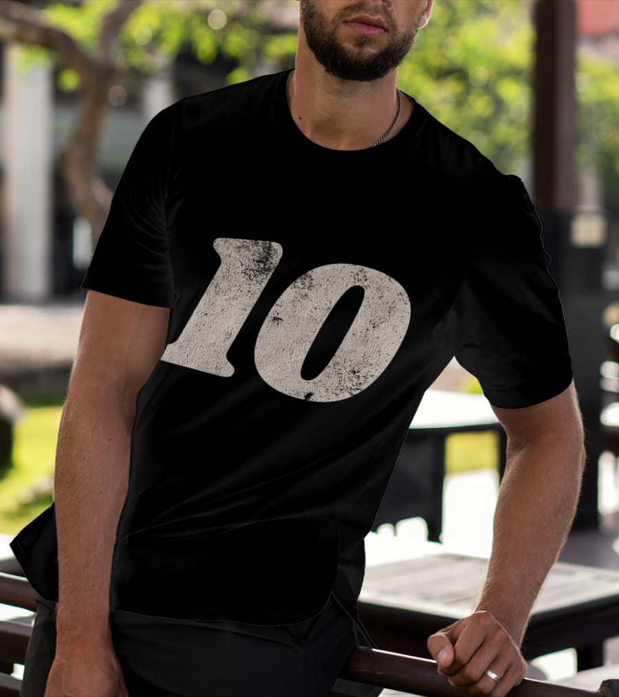 Number Ten 10 Distressed Vintage Sports T-Shirt