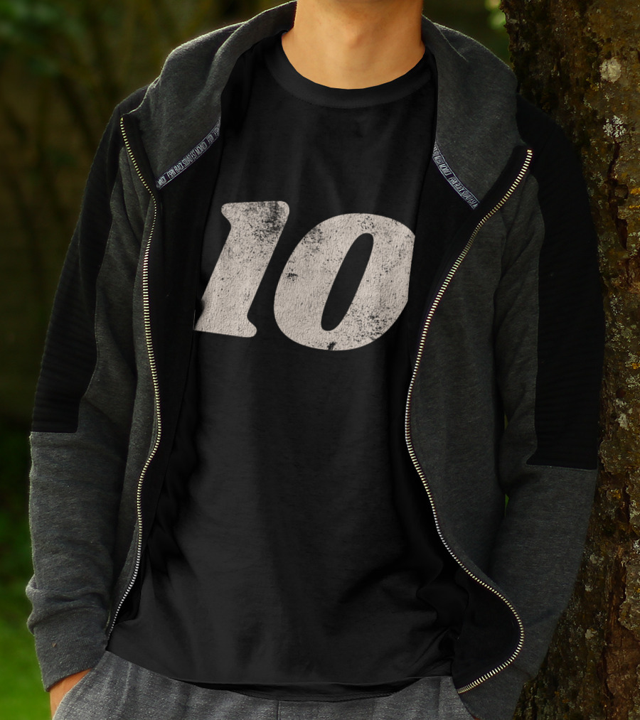 Number Ten 10 Distressed Vintage Sports T-Shirt