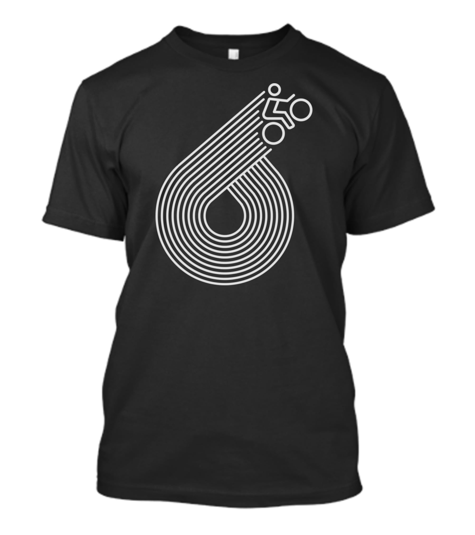 Retro Cycling Lines Geometric Rider Loop T-Shirt