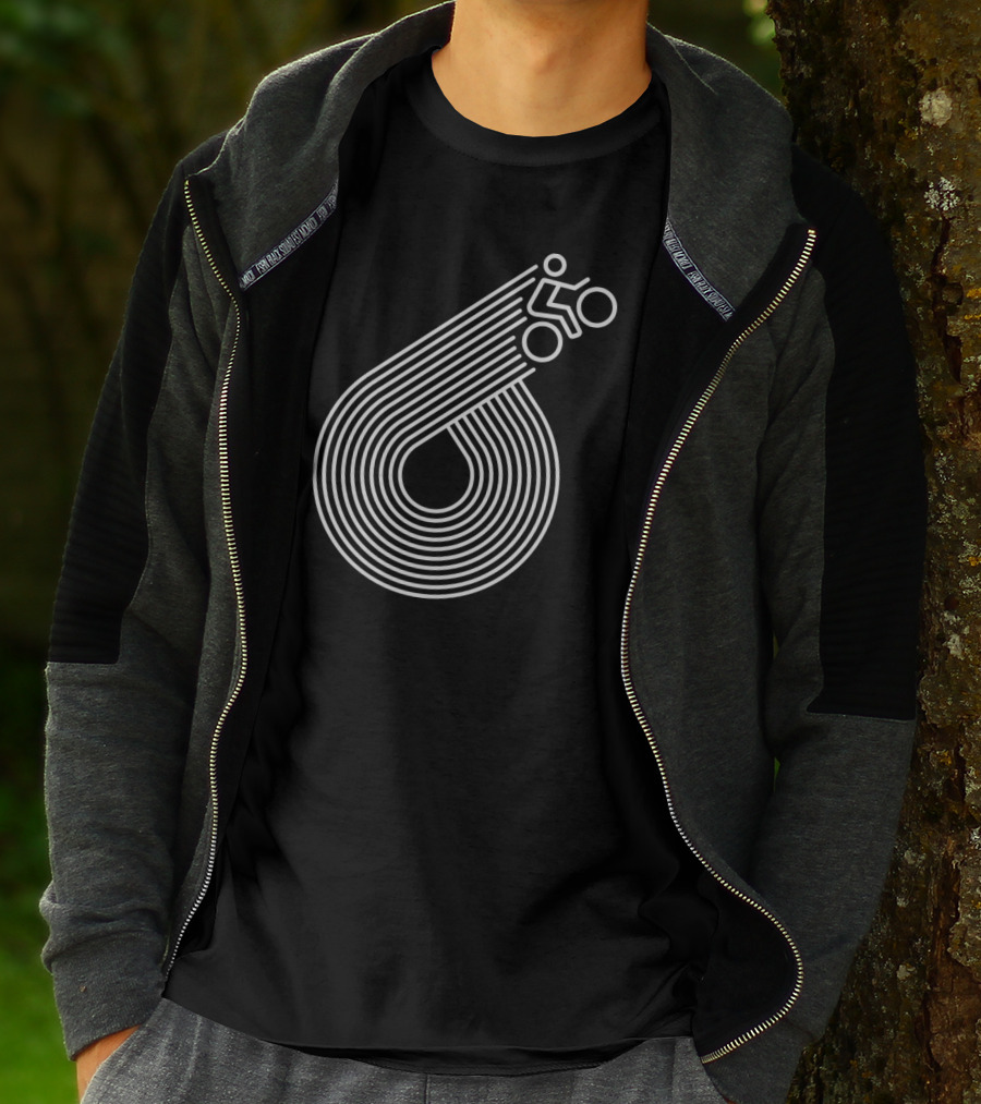 Retro Cycling Lines Geometric Rider Loop T-Shirt