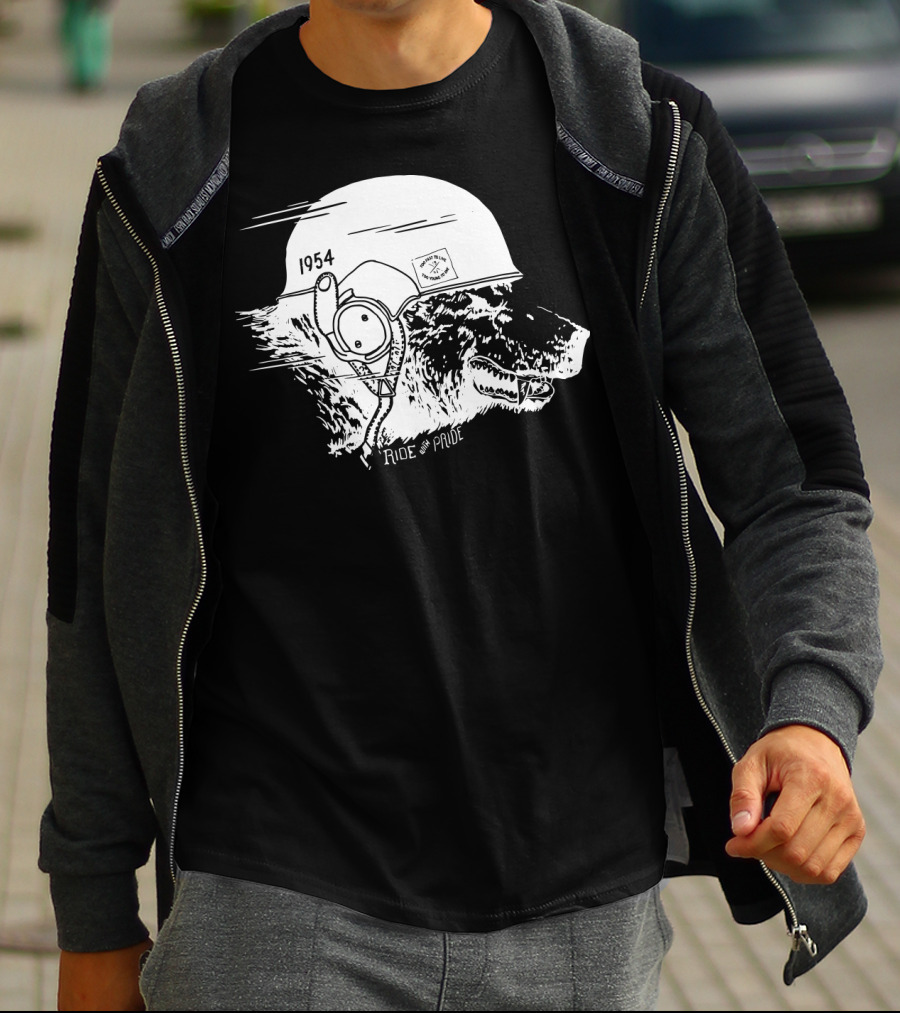 Ride With Pride 1954 Bear Motorcycle Helmet T-Shirt