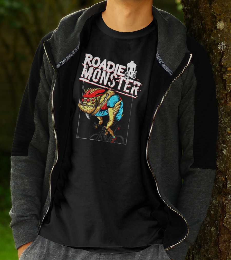 ROADIE MONSTER Cyclist Beast On Bicycle Thrill T-Shirt