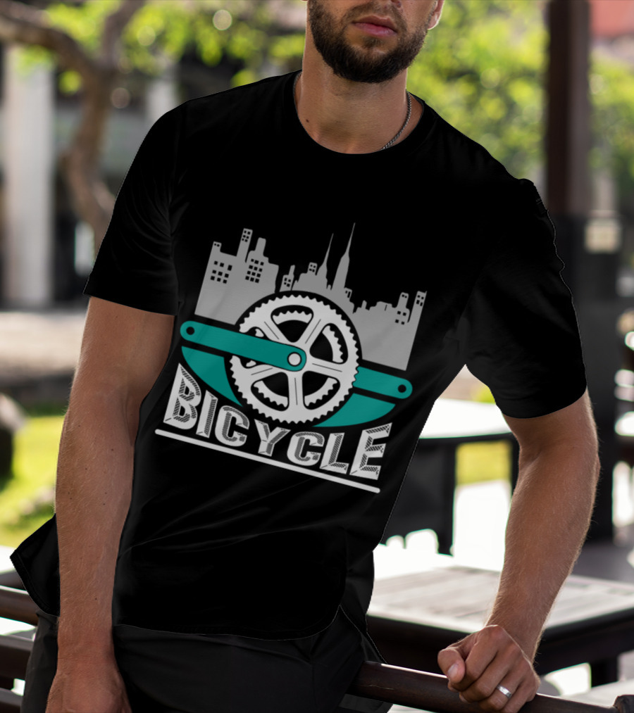 Skyline City Bicycle Chain Bike Idea T-Shirt