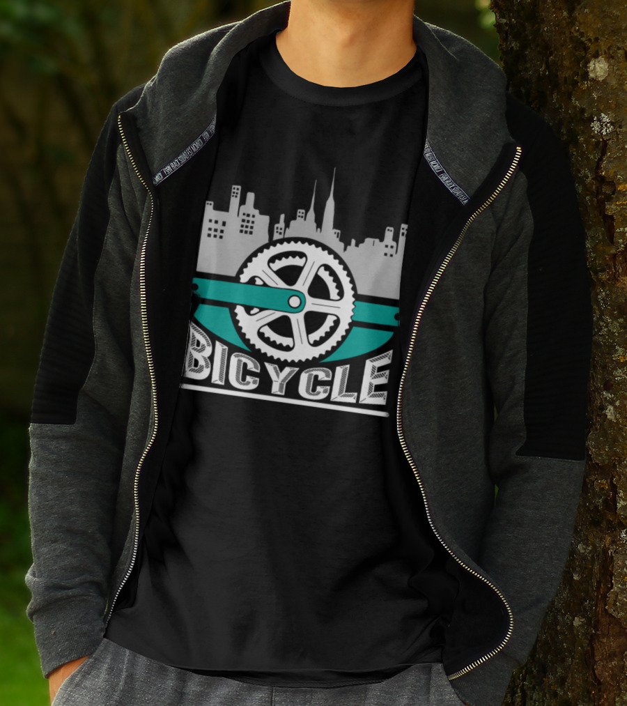 Skyline City Bicycle Chain Bike Idea T-Shirt