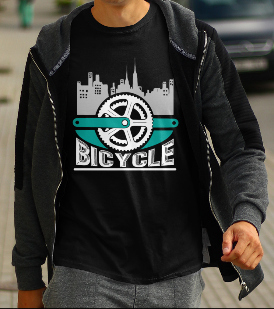 Skyline City Bicycle Chain Bike Idea T-Shirt