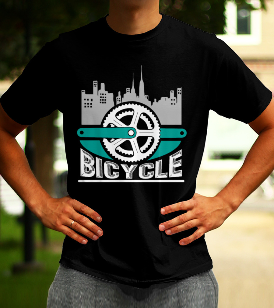 Skyline City Bicycle Chain Bike Idea T-Shirt