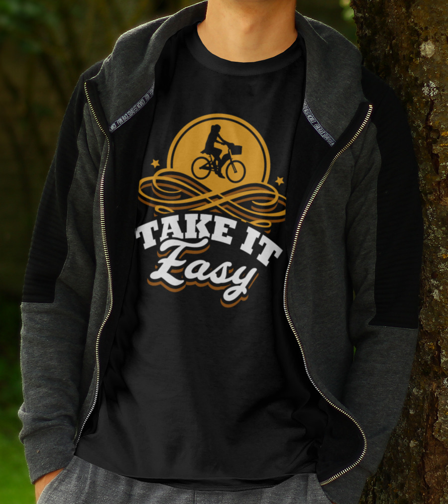 TAKE IT EASY BICYCLE BIKE BIRTHDAY RIDER T-Shirt