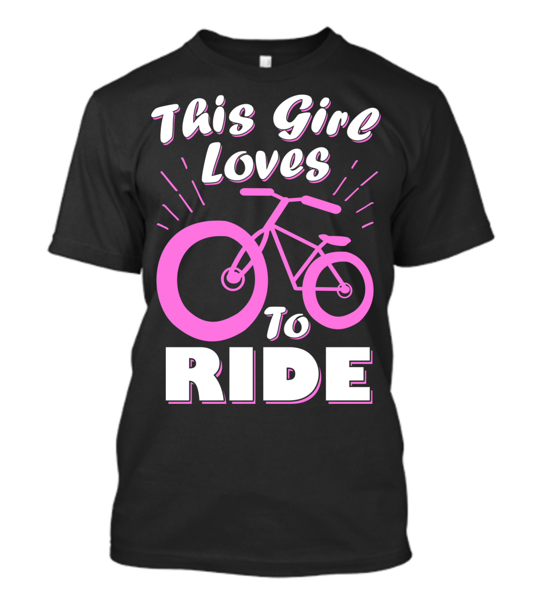 This Girl Loves To Ride Pink Bicycle Enthusiast T-Shirt