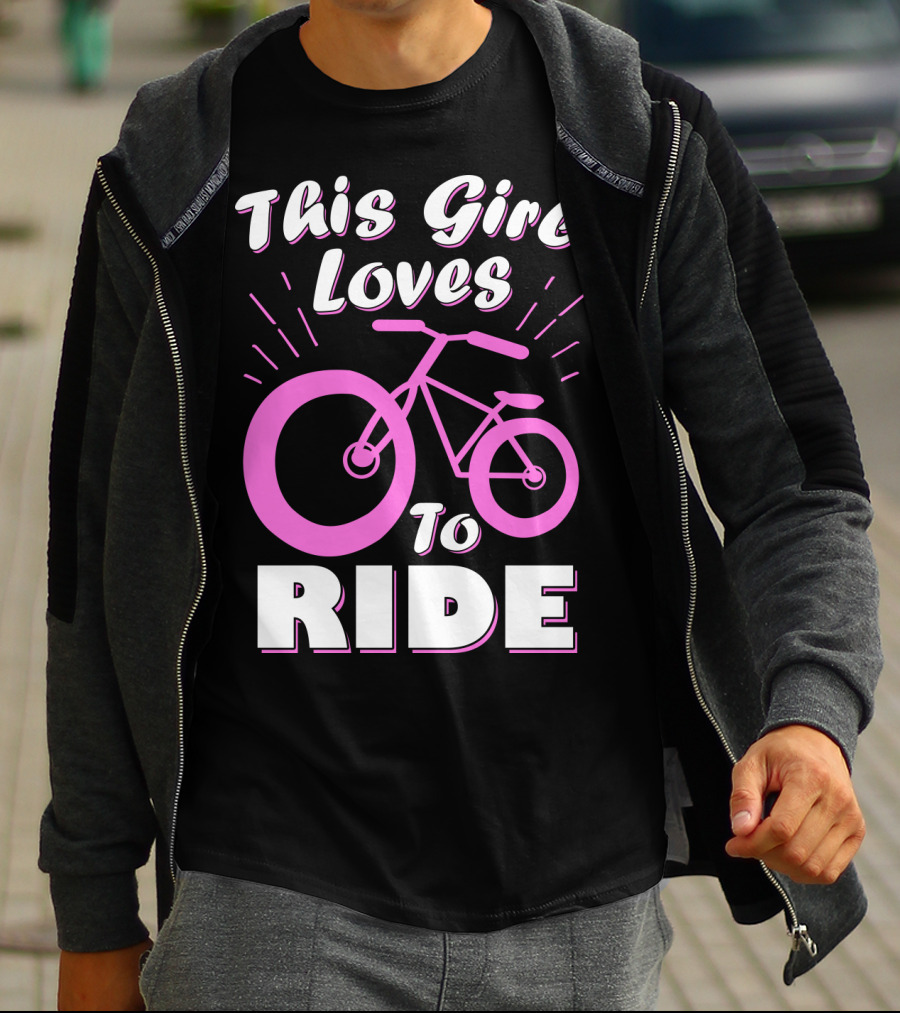 This Girl Loves To Ride Pink Bicycle Enthusiast T-Shirt