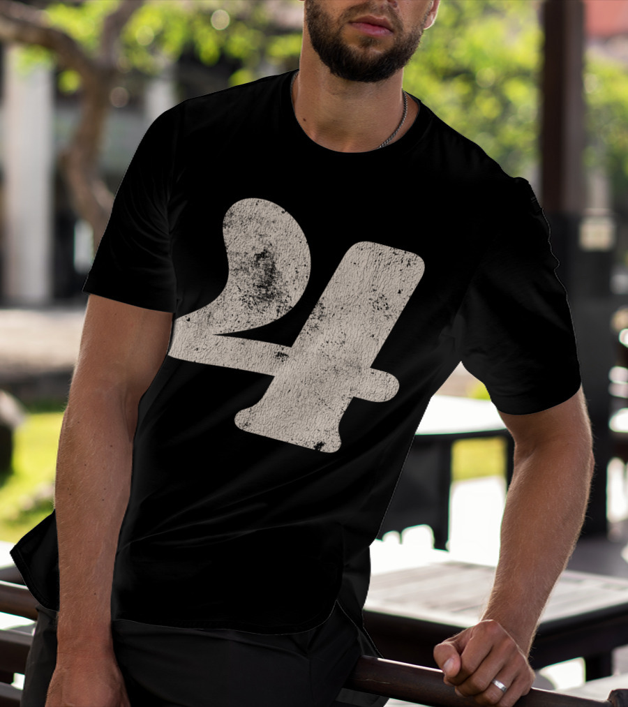 Vintagestyle Textured 24 Number Four T-Shirt