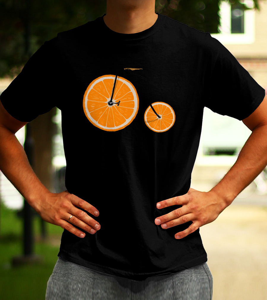 Orange Slice Bicycle Vitamin Concept T-Shirt