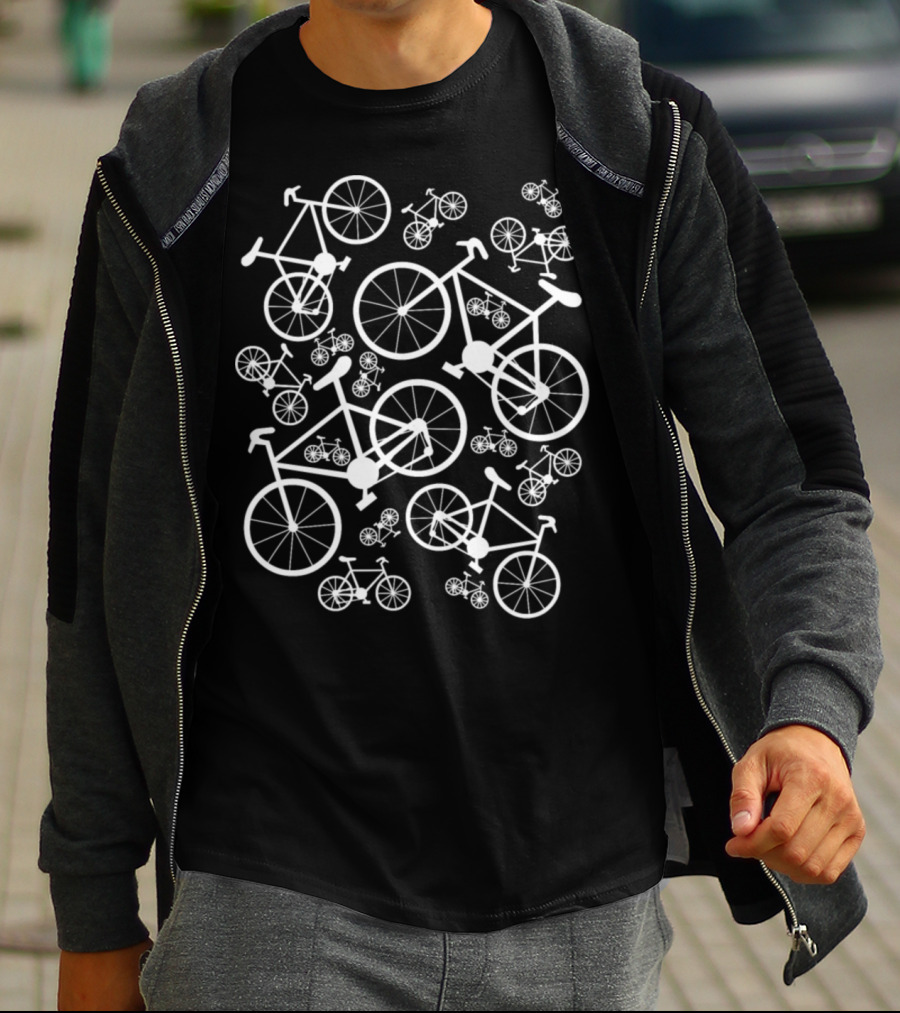 White Bicycles Big And Small T-Shirt