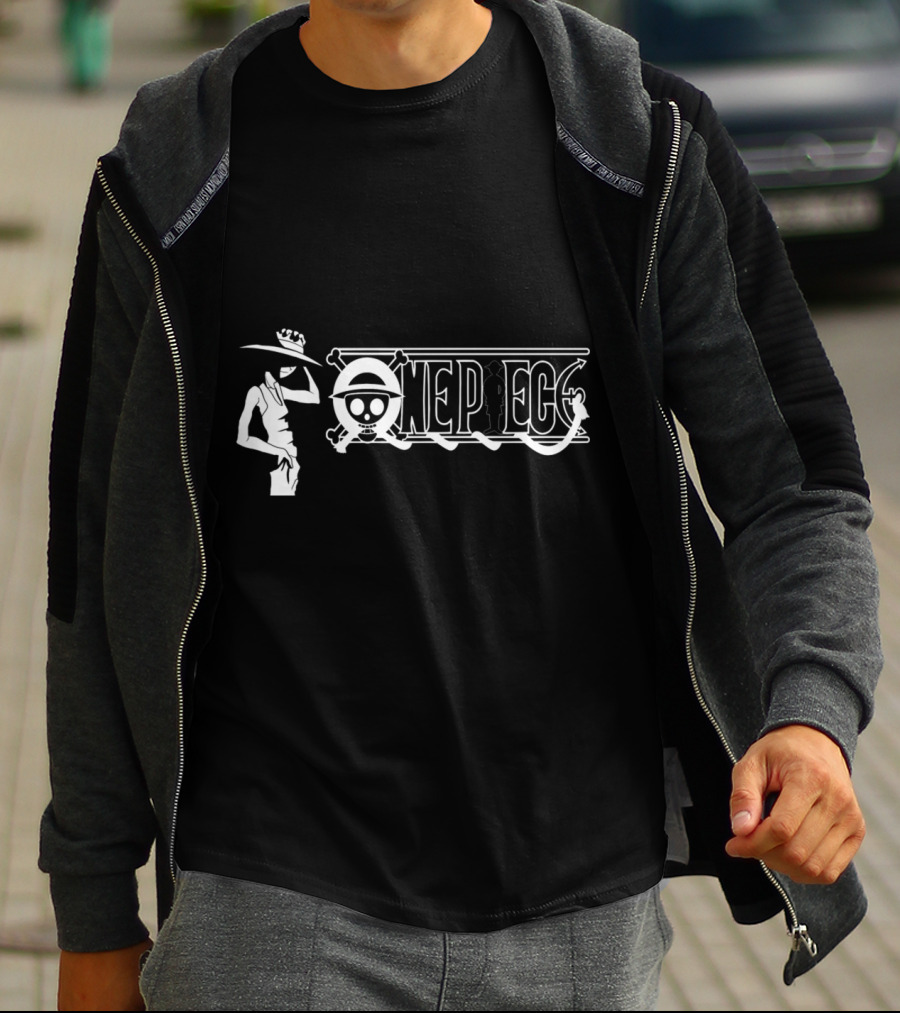 One Piece Luffy Straw Hat Pirate Monochrome T-Shirt